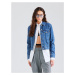 Karl Lagerfeld Prechodná bunda 'ikonik'  modrá denim / čierna / strieborná