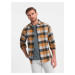 Ombre Men's plaid flannel shirt - yellow and black