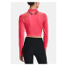 Tmavo ružové športové crop top tričko Under Armour HG Q3 Crop Mockneck