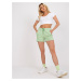 Essential high-waisted pistachio shorts
