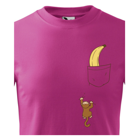 Detské vtipné tričko s potlačou banána a lezúcej opice - skvelý darček na narodeniny