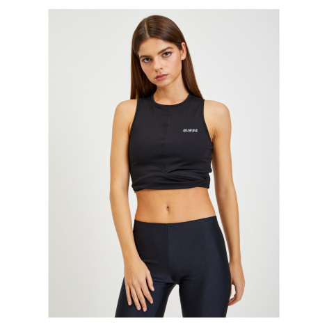 Čierny dámsky športový crop top Guess Coline