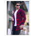 Madmext Camouflage Patterned Red Knitwear Cardigan 2179