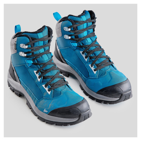 Pánska turistická polovysoká obuv SH500 hrejivá a nepremokavá modrá QUECHUA