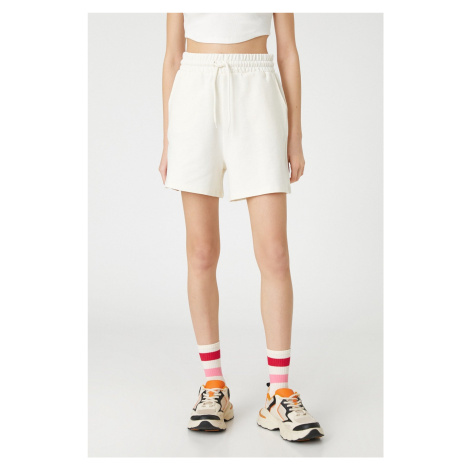 Koton Basic Shorts with Lace-Up Waist, Relaxed Fit.