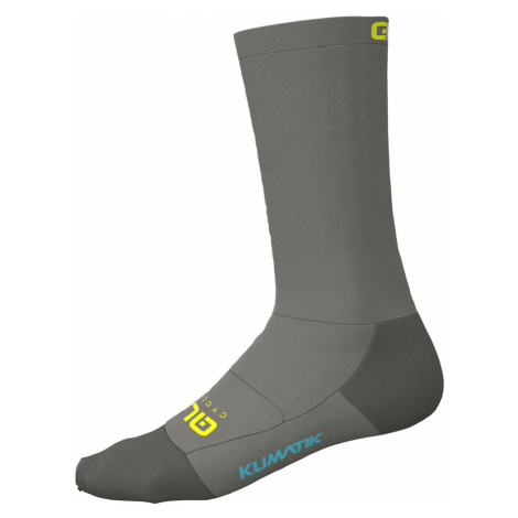 ALÉ Cyklistické ponožky klasické - TEAM KLIMATIK H22 - šedá/žltá