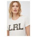 Bavlnené tričko Lauren Ralph Lauren béžová farba
