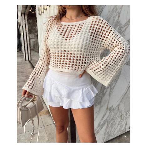 67246 Dewberry Spanish Armhole Crop-WHITE