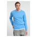 Trendyol Blue Slim Fit Crew Neck Plain Knitwear Sweater