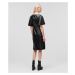 Šaty Karl Lagerfeld Leather Dress Čierna