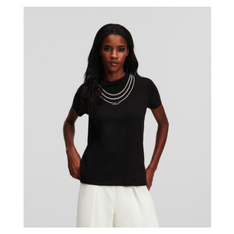 Tričko Karl Lagerfeld Karl Necklace T-Shirt Black