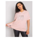 Powder pink oversized lady's blouse with patch