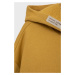 Detská bavlnená mikina United Colors of Benetton žltá farba, s kapucňou, jednofarebná