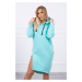 Hooded dress with a side slit mint