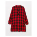 LC Waikiki Women's Judge Collar Plaid Long Sleeve Tunic