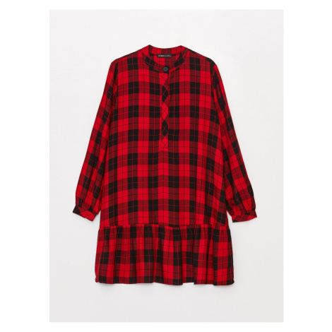 LC Waikiki Women's Judge Collar Plaid Long Sleeve Tunic