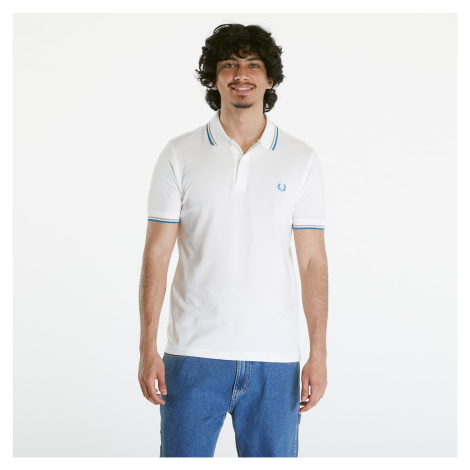 Tričko FRED PERRY Twin Tipped Shirt Snow White/ Warm grey/ Ocean