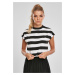 Women's T-shirt Stripe Short Tee black/white