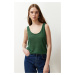 Trendyol Green Relaxed Fit Pool Neck Back Detailed Knitted Blouse