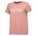 Tommy Hilfiger REG C-NK SIGNATURE TEE Dámske tričko, lososová, veľkosť