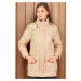 Z6703 DEWBERRY WOMEN'S TOPPER-PLAIN BEIGE