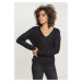 Women's sweater with lace-up on the back - black