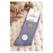 Women's thick socks with teddy bear, blue