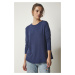 Happiness İstanbul Women's Navy Blue Crew Neck Knitted Blouse