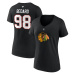 Chicago Blackhawks dámske tričko Connor Bedard #98 Draft 2023 Stack Logo Name & Number V-Neck Bl