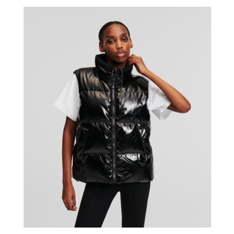 Vesta Karl Lagerfeld Branded Zip Padded Vest Black