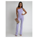 Women's overalls with open back, lilac