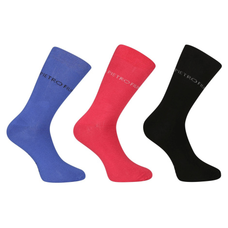 3PACK Pietro Filipi High Bamboo Socks Multicolor