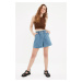 Trendyol Blue Denim Shorts With Elastic Waist