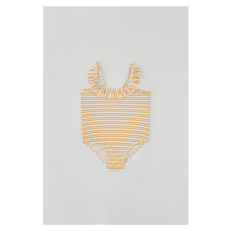 Dagi Yellow Striped Halterneck Swimsuit
