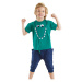 Denokids Funny Crocodile Boy Summer T-shirt Pocket Capri Shorts Set