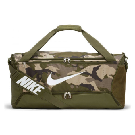 Nike BRASILIA DUFFEL CAMO M Športová taška, khaki, veľkosť