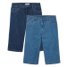 Dlhé strečové džínsové bermudy, Regular Fit (2 ks)