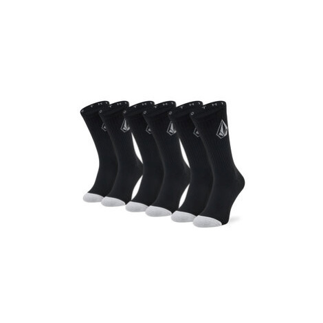 Volcom Súprava 3 párov vysokých pánskych ponožiek Full Stone Sock D6302004 Čierna