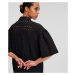 Šaty Karl Lagerfeld Sslv Embroidery Shirt Dress Black