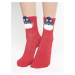 Socks with application monkey in a hat with red stars