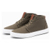 Ombre Men's cotton canvas high-top sneakers shoes - olive