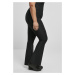 Women's high-waisted leggings with ribbed fit black