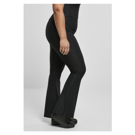 Women's high-waisted leggings with ribbed fit black