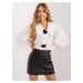 White elegant shirt with detachable brooches