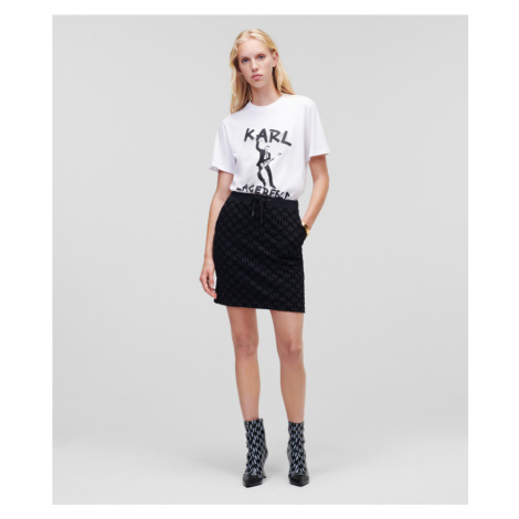 Sukňa Karl Lagerfeld Allover Flock Skirt Čierna