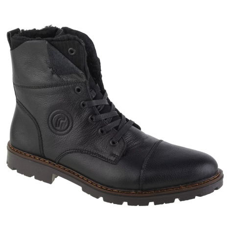 Čierne pánske kožené členkové topánky Rieker Boots 32133-00