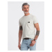 Ombre Men's casual t-shirt with patch pocket - cream
