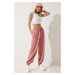 Happiness İstanbul Women's Dusty Rose Loose Jogging Sweatpants