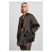 Women's Oversized Satin Bomber Jacket Black