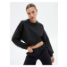 Koton Crop Sweatshirt Tulle Corset Detailed Crew Neck